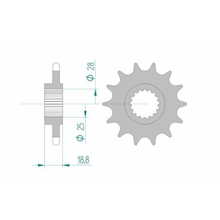 Piñón AFAM acero estándar 61600 - Paso 525 - motoscamaralweb.com