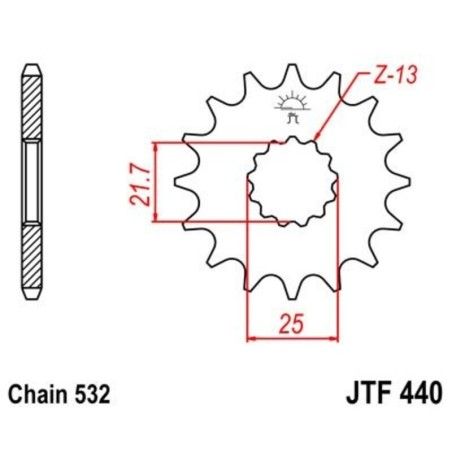 Piñón JT SPROCKETS acero estándar 440 - Paso 532 - motoscamaralweb.com