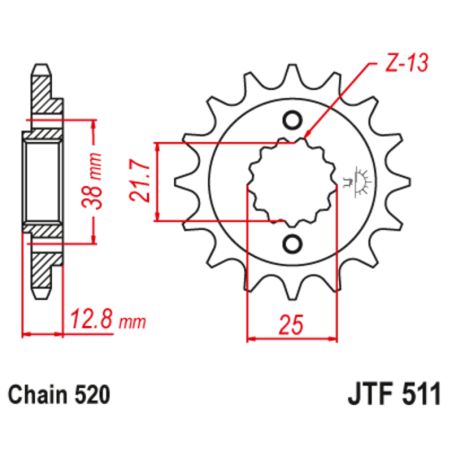 Piñón con goma anti-ruido JT SPROCKETS acero 511 - 520 - motoscamaralweb.com