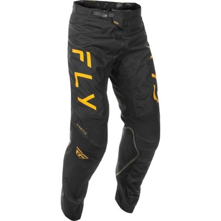 Pantalón FLY RACING Kinetic Center - Negro / Oro - motoscamaralweb.com