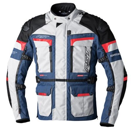 Chaqueta textil RST Pro Series Adventure-X CE hombre - Plata / Azul / Rojo - motoscamaralweb.com