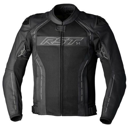 Chaqueta de cuero RST S-1 Mesh CE hombre - Negro - motoscamaralweb.com