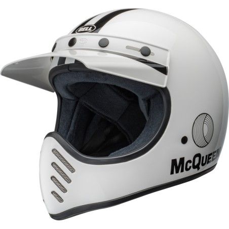 Casco BELL Moto-3 - Steve McQueen Gloss White/Black - motoscamaralweb.com