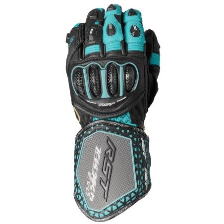 Guantes RST TracTech Evo 4 CE mujer - negro/Aqua/gris - motoscamaralweb.com