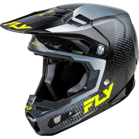 Casco FLY RACING Formula S Carbon Protocol - Carbono negro / Gris / Hi-Vis - motoscamaralweb.com