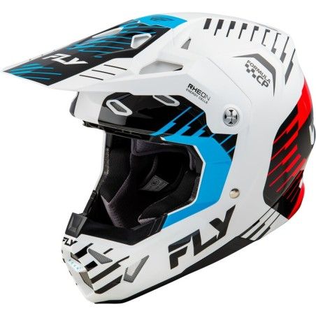 Casco FLY RACING Formula CP Slice - Blanco / Rojo / Cian - motoscamaralweb.com