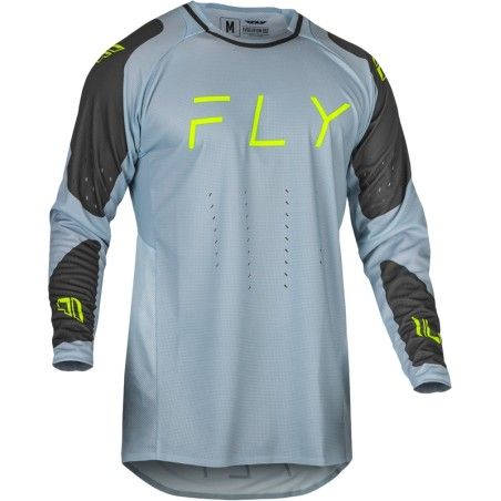 Camiseta FLY RACING Evolution DST - Ice Grey / Antracita / Verde Neón - motoscamaralweb.com