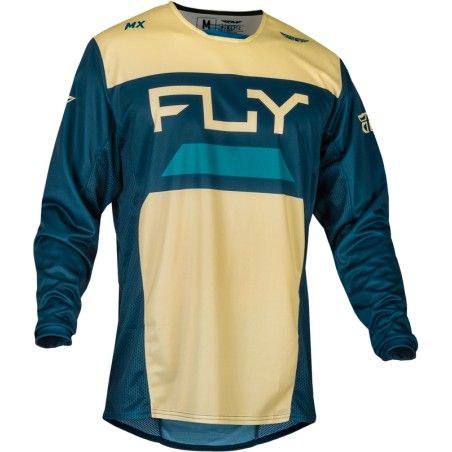 Camiseta FLY RACING Kinetic Reload - Marfil / Navy / Cobalto - motoscamaralweb.com