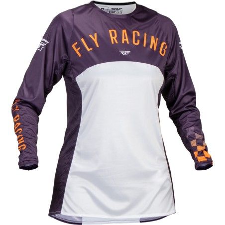 Camiseta mujer FLY RACING Lite - Deep Purple / Blanco / Neon Coral - motoscamaralweb.com