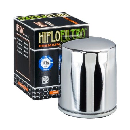 Filtro de aceite HIFLOFILTRO cromo - HF170C - motoscamaralweb.com
