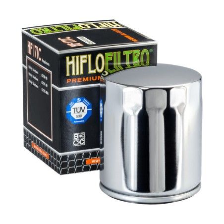 Filtro de aceite HIFLOFILTRO cromo - HF171C - motoscamaralweb.com