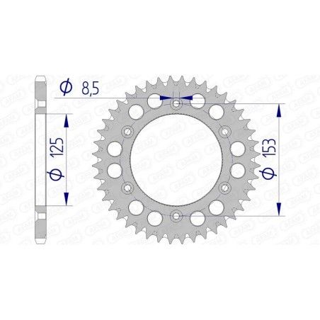 Corona AFAM aluminio ultraligera 11212 - Paso 520 - motoscamaralweb.com
