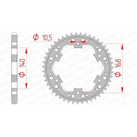 Corona AFAM acero estándar 92635 - Paso 525 - motoscamaralweb.com