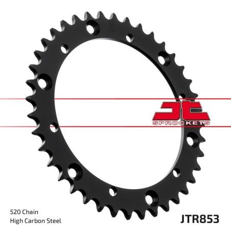 Corona JT SPROCKETS acero estándar 853 - Paso 520 - motoscamaralweb.com