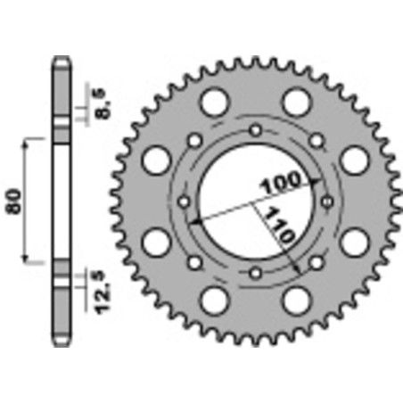 Corona PBR acero C45 estándar 819 - 520 - motoscamaralweb.com