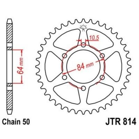 Corona JT 814 de acero con 40 dientes - motoscamaralweb.com
