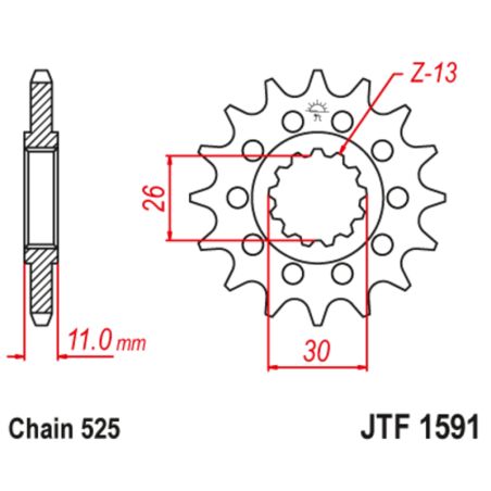Piñón con goma anti-ruido JT SPROCKETS acero 1591 - 525 - motoscamaralweb.com