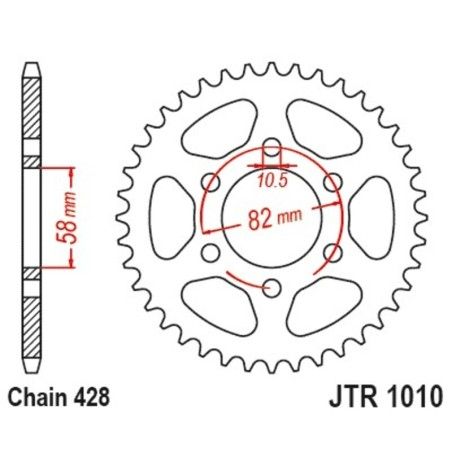 Corona JT SPROCKETS acero 1010 - 428 - motoscamaralweb.com