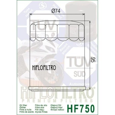 Filtro de aceite HIFLOFILTRO - HF750 - motoscamaralweb.com