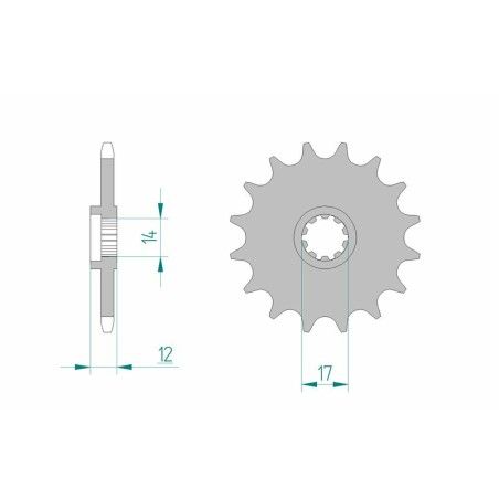 Piñón AFAM acero estándar 58102 - Paso 420 - motoscamaralweb.com
