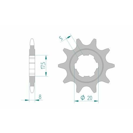Piñón AFAM acero estándar 94306 - Paso 520 - motoscamaralweb.com