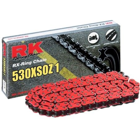 Cadena RK FR530XSOZ1 con 98 eslabones rojo - motoscamaralweb.com