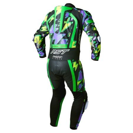 Mono de piel RST Pro Series Evo Airbag CE hombre - Verde Flúor / Purple bolt - motoscamaralweb.com