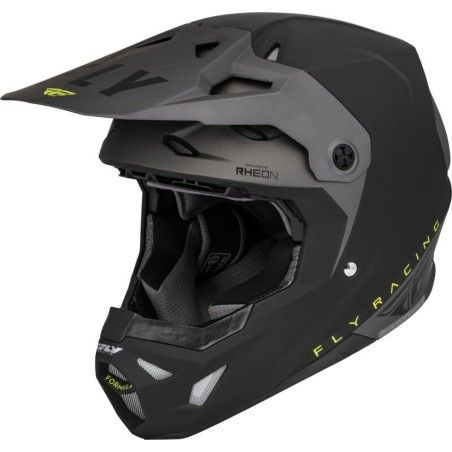FLY RACING Formula CP Slant Helmet Matte Black/Grey/Hi-Vis LG - motoscamaralweb.com