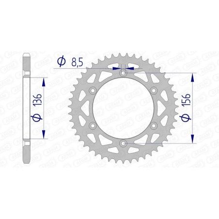 Corona AFAM aluminio 15206 - Paso 520 - motoscamaralweb.com