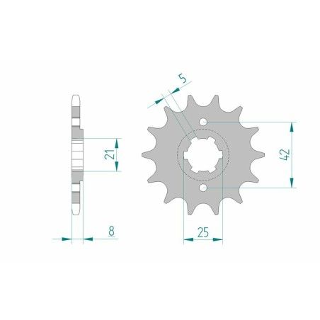 Piñón AFAM acero estándar 21502 - Paso 520 - motoscamaralweb.com