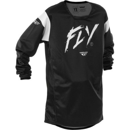 Camiseta infantil FLY RACING Kinetic Stoke - Negro / Blanco - motoscamaralweb.com