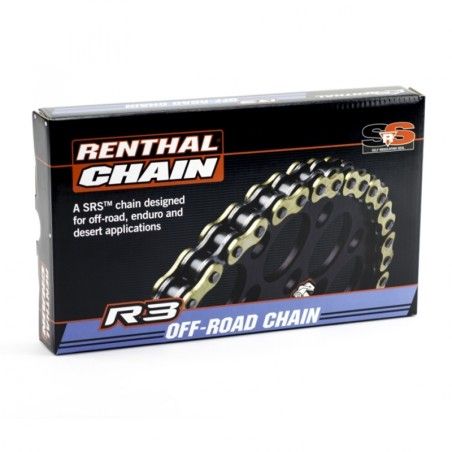 Cadena Renthal con retenes 520R3-3 con 120 eslabones negro/oro - motoscamaralweb.com