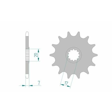 Piñón AFAM acero estándar 94109 - Paso 420 - motoscamaralweb.com