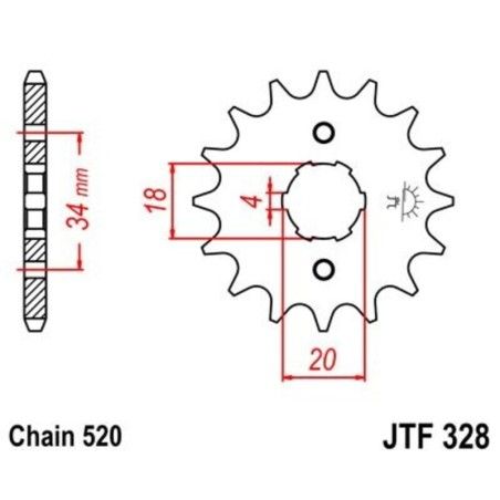 Piñón JT 328 de acero con 12 dientes - motoscamaralweb.com