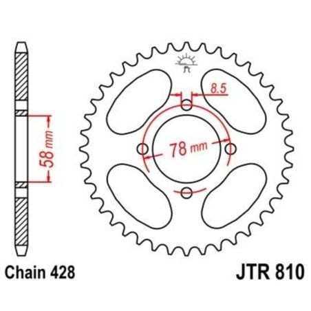 Corona JT 810 de acero con 43 dientes - motoscamaralweb.com
