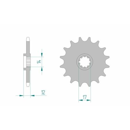 Piñón AFAM acero estándar 58102 - Paso 420 - motoscamaralweb.com