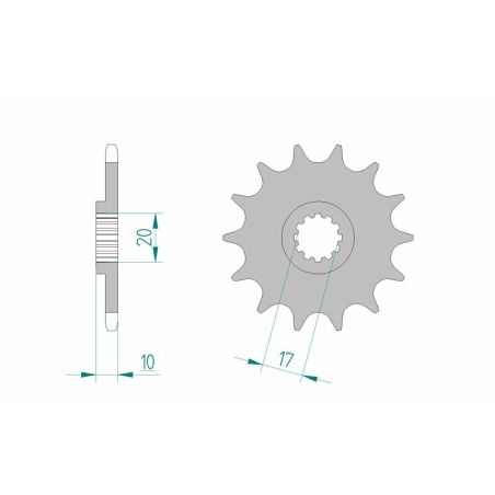 Piñón AFAM acero estándar 64201 - Paso 520 - motoscamaralweb.com