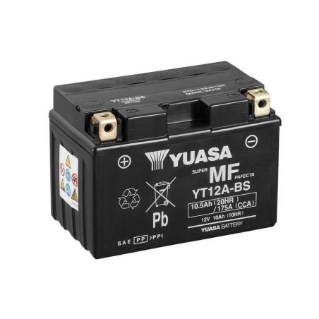 Batería YUASA YT12A-BS Combipack (con electrolito) - motoscamaralweb.com