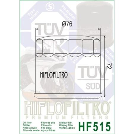 Filtro de aceite HIFLOFILTRO - HF515 - motoscamaralweb.com