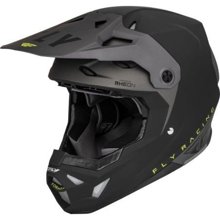 FLY RACING Formula CP Slant Helmet Matte Black/Grey/Hi-Vis XS - motoscamaralweb.com