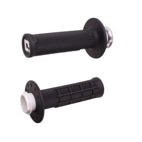 Puños ODI Micro-X Lock-On medio gofrados - Negro / Plata - motoscamaralweb.com