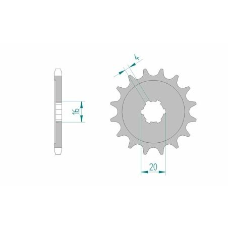 Piñón AFAM acero estándar 24100 - Paso 428 - motoscamaralweb.com
