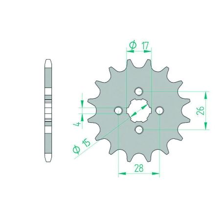 Piñón AFAM acero estándar 20104 - Paso 420 - motoscamaralweb.com