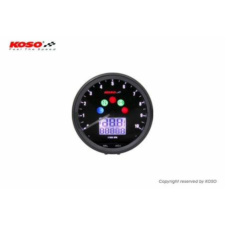 Marcador multi-función KOSO TNT Neo Retro Ø64mm color negro - motoscamaralweb.com