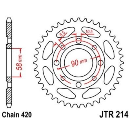 Corona JT 214 de acero con 36 dientes - motoscamaralweb.com