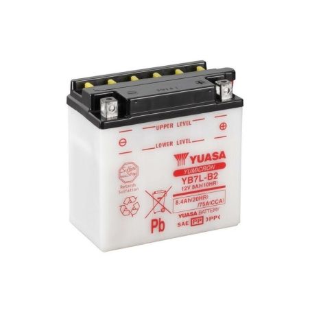 Batería YUASA YB7L-B2 Dry charged (sin electrolito) - motoscamaralweb.com