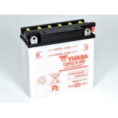 Batería YUASA 12N5.5-4B Dry charged (sin electrolito) - motoscamaralweb.com
