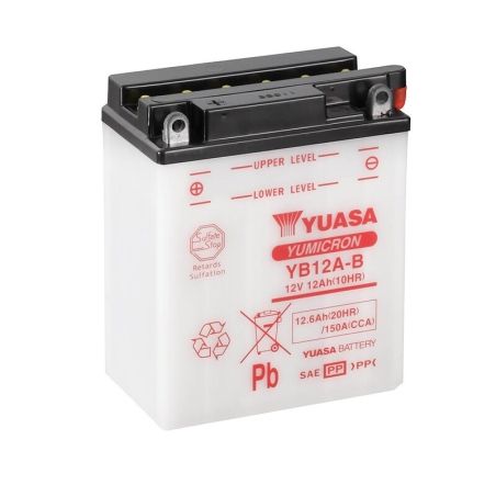 Batería YUASA YB12A-B Combipack (con electrolito) - motoscamaralweb.com