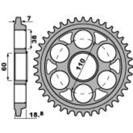 Corona PBR aluminio ultra-light anodizado 4522 - 525 - motoscamaralweb.com