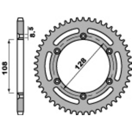 Corona PBR acero C45 estándar 4488 - 525 - motoscamaralweb.com
